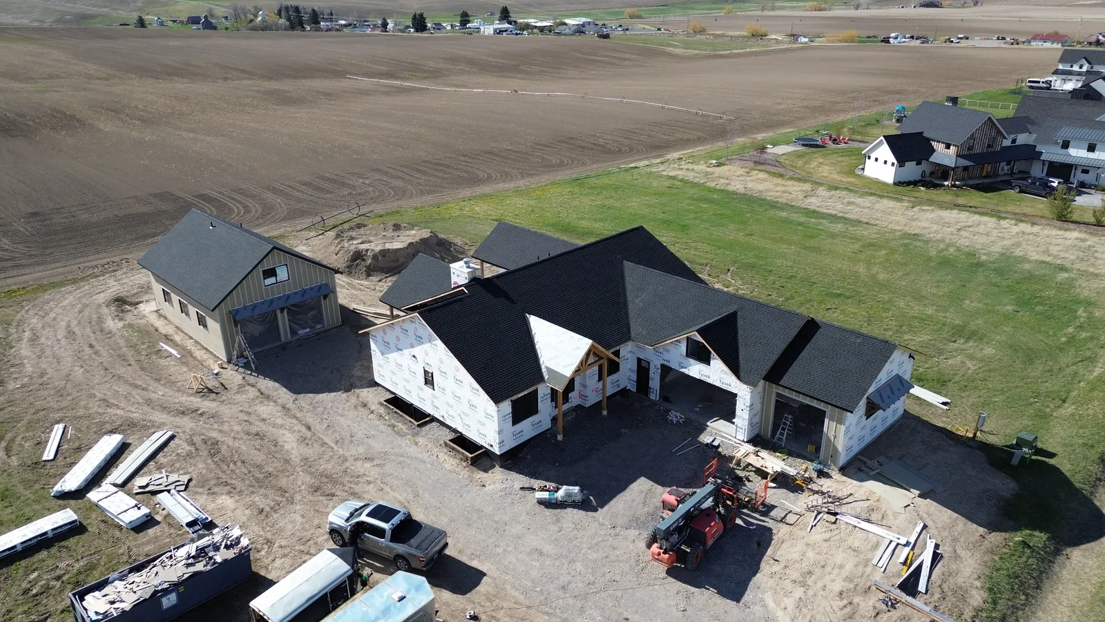 Aerial of New-Build Homes in Williston, ND